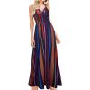 imageVOTEPRETTY Womens V Neck Wrap Spaghetti Strap Summer Casual Beach Floral Pockets Maxi DressFloral07