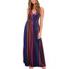 imageVOTEPRETTY Womens V Neck Wrap Spaghetti Strap Summer Casual Beach Floral Pockets Maxi DressFloral07