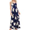 imageVOTEPRETTY Womens V Neck Wrap Spaghetti Strap Summer Casual Beach Floral Pockets Maxi DressFloral09