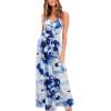 imageVOTEPRETTY Womens V Neck Wrap Spaghetti Strap Summer Casual Beach Floral Pockets Maxi DressFloral10