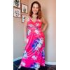 imageVOTEPRETTY Womens V Neck Wrap Spaghetti Strap Summer Casual Beach Floral Pockets Maxi DressFloral12