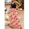 imageVOTEPRETTY Womens V Neck Wrap Spaghetti Strap Summer Casual Beach Floral Pockets Maxi DressFlorala