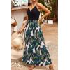imageVOTEPRETTY Womens V Neck Wrap Spaghetti Strap Summer Casual Beach Floral Pockets Maxi DressFloralb
