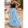 imageVOTEPRETTY Womens V Neck Wrap Spaghetti Strap Summer Casual Beach Floral Pockets Maxi DressFlorald