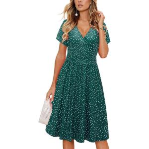 imageVOTEPRETTY Womens Short Sleeve V Neck Wrap Dress Summer Casual Floral Sundress with PocketsFloral20short Sleeve