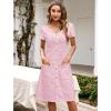 imageVOTEPRETTY Womens Short Sleeve V Neck Sundress Summer Casual Button Floral Dress with PocketsAfloral32