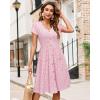 imageVOTEPRETTY Womens Short Sleeve V Neck Sundress Summer Casual Button Floral Dress with PocketsAfloral32