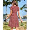 imageVOTEPRETTY Womens Short Sleeve V Neck Sundress Summer Casual Button Floral Dress with PocketsAfloral33