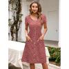 imageVOTEPRETTY Womens Short Sleeve V Neck Sundress Summer Casual Button Floral Dress with PocketsAfloral33