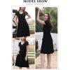 imageVOTEPRETTY Womens Short Sleeve V Neck Sundress Summer Casual Button Floral Dress with PocketsBlack