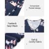 imageVOTEPRETTY Womens Short Sleeve V Neck Sundress Summer Casual Button Floral Dress with PocketsDarkblue Floral White