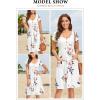 imageVOTEPRETTY Womens Short Sleeve V Neck Sundress Summer Casual Button Floral Dress with PocketsFloral02