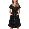 imageVOTEPRETTY Womens Short Sleeve V Neck Sundress Summer Casual Button Floral Dress with PocketsFloral07