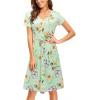 imageVOTEPRETTY Womens Short Sleeve V Neck Sundress Summer Casual Button Floral Dress with PocketsFloral25