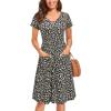 imageVOTEPRETTY Womens Short Sleeve V Neck Sundress Summer Casual Button Floral Dress with PocketsFloral28