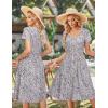imageVOTEPRETTY Womens Short Sleeve V Neck Sundress Summer Casual Button Floral Dress with PocketsFloral43