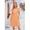 imageVOTEPRETTY Womens Short Sleeve V Neck Sundress Summer Casual Button Floral Dress with PocketsFloral44