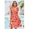 imageVOTEPRETTY Womens Short Sleeve V Neck Sundress Summer Casual Button Floral Dress with PocketsRed Floral Yellow