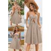 imageVOTEPRETTY Womens Summer Dresses Spring Sundresses Beach Clothes Outfit Vacation 2024 V Neck Casual Tropical Resort HawaiianDark Khaki