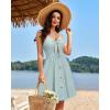 imageVOTEPRETTY Womens Summer Dresses Spring Sundresses Beach Clothes Outfit Vacation 2024 V Neck Casual Tropical Resort HawaiianGray Blue
