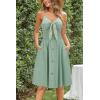imageVOTEPRETTY Womens Summer Dresses Spring Sundresses Beach Clothes Outfit Vacation 2024 V Neck Casual Tropical Resort HawaiianGray Green