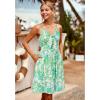 imageVOTEPRETTY Womens Summer Dresses Spring Sundresses Beach Clothes Outfit Vacation 2024 V Neck Casual Tropical Resort HawaiianGreen Blue Floral