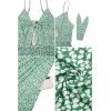 imageVOTEPRETTY Womens Summer Dresses Spring Sundresses Beach Clothes Outfit Vacation 2024 V Neck Casual Tropical Resort HawaiianGreen Floral