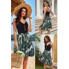 imageVOTEPRETTY Womens Summer Dresses Spring Sundresses Beach Clothes Outfit Vacation 2024 V Neck Casual Tropical Resort HawaiianGreen Leaves