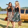 imageVOTEPRETTY Womens Summer Dresses Spring Sundresses Beach Clothes Outfit Vacation 2024 V Neck Casual Tropical Resort HawaiianGreen Leaves
