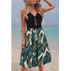 imageVOTEPRETTY Womens Summer Dresses Spring Sundresses Beach Clothes Outfit Vacation 2024 V Neck Casual Tropical Resort HawaiianGreen Leaves