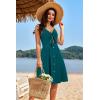 imageVOTEPRETTY Womens Summer Dresses Spring Sundresses Beach Clothes Outfit Vacation 2024 V Neck Casual Tropical Resort HawaiianLake Green