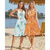 imageVOTEPRETTY Womens Summer Dresses Spring Sundresses Beach Clothes Outfit Vacation 2024 V Neck Casual Tropical Resort HawaiianLight Green Leaves