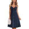 imageVOTEPRETTY Womens Summer Dresses Spring Sundresses Beach Clothes Outfit Vacation 2024 V Neck Casual Tropical Resort HawaiianNavy