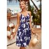 imageVOTEPRETTY Womens Summer Dresses Spring Sundresses Beach Clothes Outfit Vacation 2024 V Neck Casual Tropical Resort HawaiianNavy Floral
