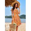 imageVOTEPRETTY Womens Summer Dresses Spring Sundresses Beach Clothes Outfit Vacation 2024 V Neck Casual Tropical Resort HawaiianOrange Flower