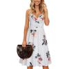 imageVOTEPRETTY Womens V Neck Floral Spaghetti Strap Sundress Casual Summer Party Swing Dress with PocketFloral01
