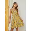 imageVOTEPRETTY Womens V Neck Floral Spaghetti Strap Sundress Casual Summer Party Swing Dress with PocketFloral03