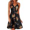 imageVOTEPRETTY Womens V Neck Floral Spaghetti Strap Sundress Casual Summer Party Swing Dress with PocketFloral04