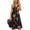 imageVOTEPRETTY Womens V Neck Floral Spaghetti Strap Sundress Casual Summer Party Swing Dress with PocketFloral04