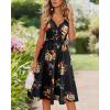 imageVOTEPRETTY Womens V Neck Floral Spaghetti Strap Sundress Casual Summer Party Swing Dress with PocketFloral04