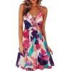 imageVOTEPRETTY Womens V Neck Floral Spaghetti Strap Sundress Casual Summer Party Swing Dress with PocketFloral16