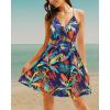 imageVOTEPRETTY Womens V Neck Floral Spaghetti Strap Sundress Casual Summer Party Swing Dress with PocketFloral22
