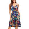 imageVOTEPRETTY Womens V Neck Floral Spaghetti Strap Sundress Casual Summer Party Swing Dress with PocketFloral22