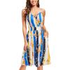 imageVOTEPRETTY Womens V Neck Floral Spaghetti Strap Sundress Casual Summer Party Swing Dress with PocketFloral23