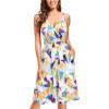 imageVOTEPRETTY Womens V Neck Floral Spaghetti Strap Sundress Casual Summer Party Swing Dress with PocketFloral24
