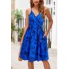 imageVOTEPRETTY Womens V Neck Floral Spaghetti Strap Sundress Casual Summer Party Swing Dress with PocketFloral27