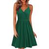 imageVOTEPRETTY Womens V Neck Floral Spaghetti Strap Sundress Casual Summer Party Swing Dress with PocketGreen