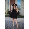 imageVOTEPRETTY Womens VNeck Spaghetti Strap Dress Summer Casual Swing Sundress with PocketsBlack