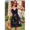 imageVOTEPRETTY Womens VNeck Spaghetti Strap Dress Summer Casual Swing Sundress with PocketsBlack Floral Red