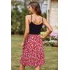 imageVOTEPRETTY Womens VNeck Spaghetti Strap Dress Summer Casual Swing Sundress with PocketsBlack Floral White